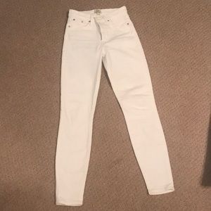 J Crew high rise white jeans